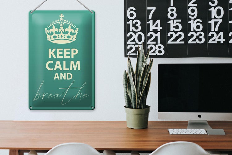 Blechschild Spruch 20x30cm Keep Calm and breath