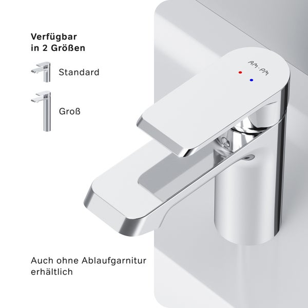 AM.PM Waschtischarmatur mit Einhebelmischer mit Klick-Ablaufgarnitur FNA82100 Flash