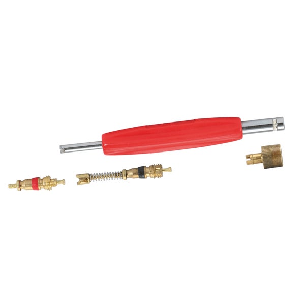 Ventilwerkzeug mit Ventileinsätzen und Ventilkappen