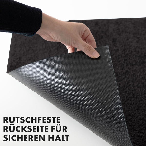 FLOORDIREKT Fußmatte Domenico - stilvolle & praktische Schmutzfangmatte - Schwarz - 50 x 80 cm