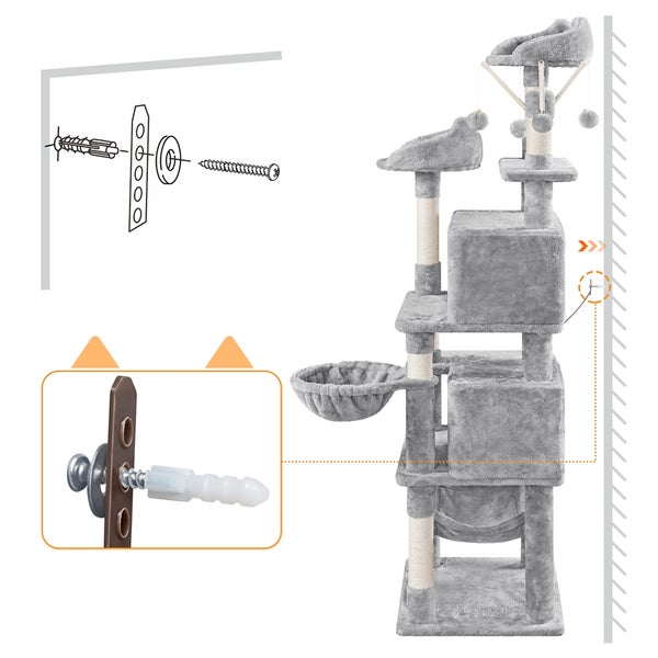 Katzenkratzbaum mit Befestigungsmaterial