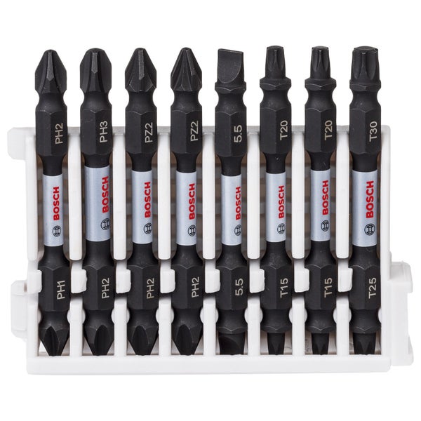 Bosch Schrauberbit-Set Impact Control mit Doppelklinge 8tlg. PH PZ Schlitz Torx 65 mm - 2608522344