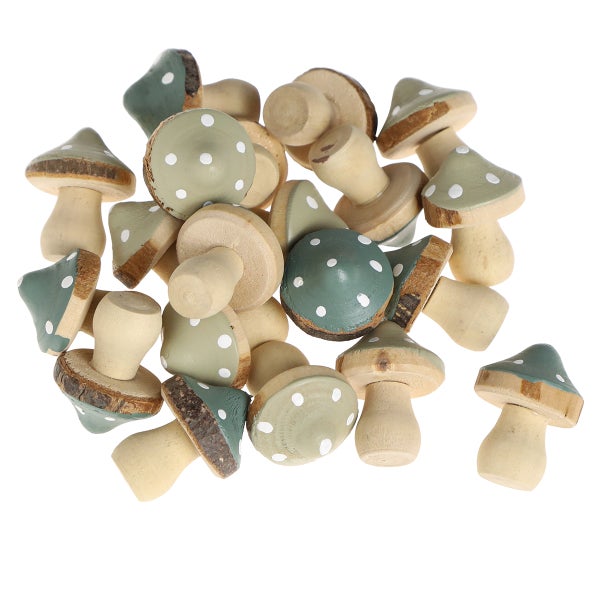 Holzpilze mit Punkten zur Dekoration