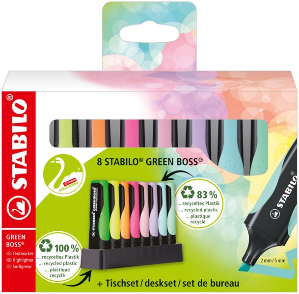 STABILO Textmarker GREEN BOSS® 8er Tischset