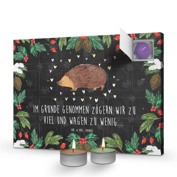 Mr. & Mrs. Panda Duftkerzen Adventskalender Igel Herzen - Schwarz