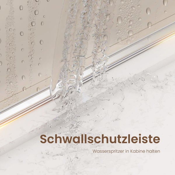 EMKE Duschtür Nischentür Falttür 75x185 cm, 180°faltbare Duschabtrennung, 6 mm ESG Sicherheitsglas, Rundgriff, Duschwand faltbar, Duschkabine Bad, für Nische
