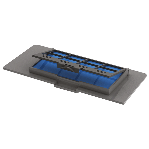 Ersatzfilter mit Kunststoffrahmen und blauem Filtereinsatz.