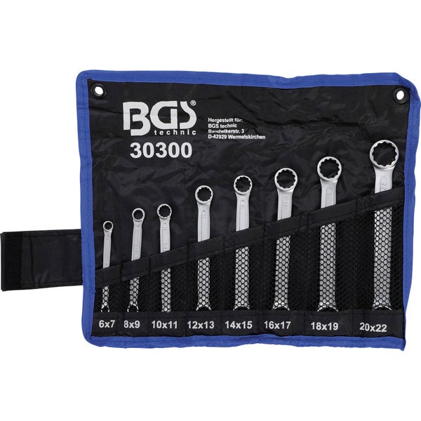 BGS Doppel-Ringschlüssel-Satz extra flach SW 6-22 mm 8tlg. - 30300