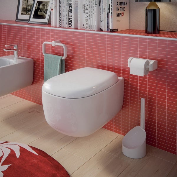 Duroplast – WC-Bürstengarnitur in weißer Farbe