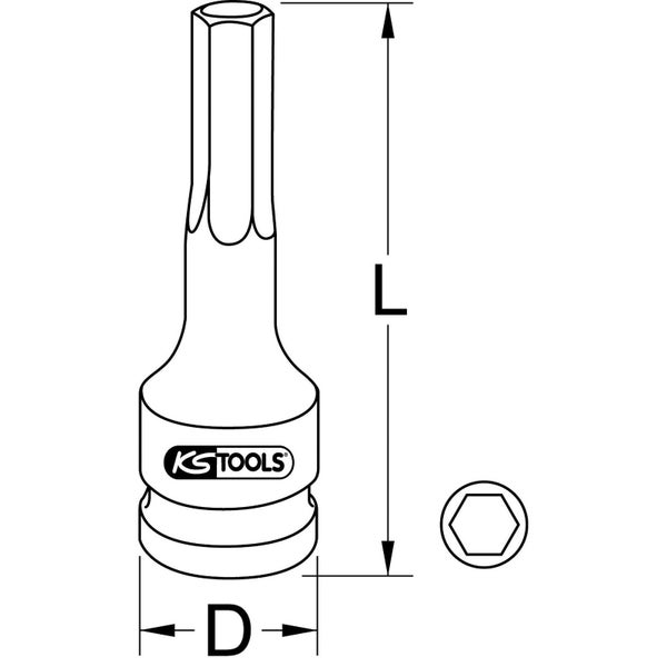 KS TOOLS 1/2 Kraft-Bit-Stecknuss Torx lang T40 - 911.0916