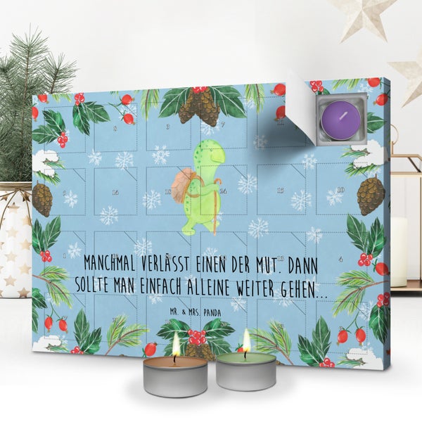 Mr. & Mrs. Panda Duftkerzen Adventskalender Schildkröte Wanderer - Blau Pastell