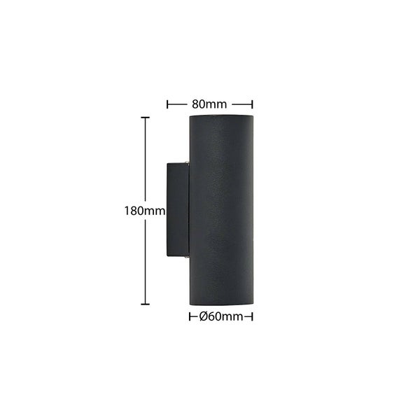 Lindby Wandleuchte, Wandlampe Innen Joffrey (Modern) in Schwarz aus Aluminium (2 flammig GU10) - Wandstrahler Wandbeleuchtung Schlafzimmer / Wohnzimmer Wohnzimmerleuchte