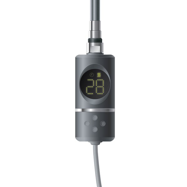 ML-Design Heizstab 900W Anthrazit mit Thermostat & LCD Bildschirm, Elektronischer Temperaturregler & Timing-Funktion, Heizpatrone Heizelemente für Badheizkörper Heizungen, Elektroheizstab mit Stecker