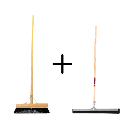 Kehrbesen und Abzieher für Reinigungsarbeiten