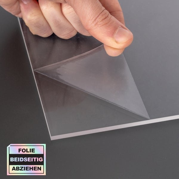 4mm Acrylglas | PMMA XT | transparent | glasklar | UV beständig | beidseitig foliert | im Zuschnitt Acrylglas 2er Set  20x20 cm
