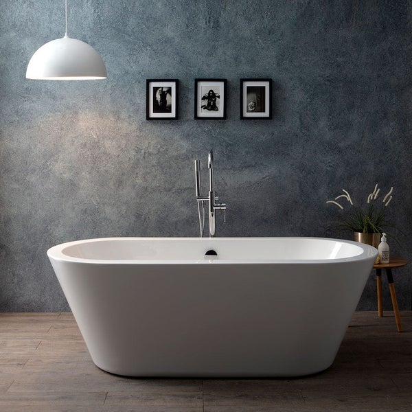 Feistehende Badewanne glänzend weiß | Cynderella