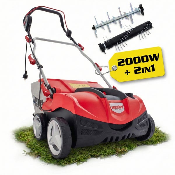 Hecht Vertikutierer und Lüfter mit 2000 Watt Leistung und 2-in-1 Funktion