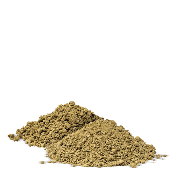 Zwei Haufen granulares Material in feiner und grober Körnung.