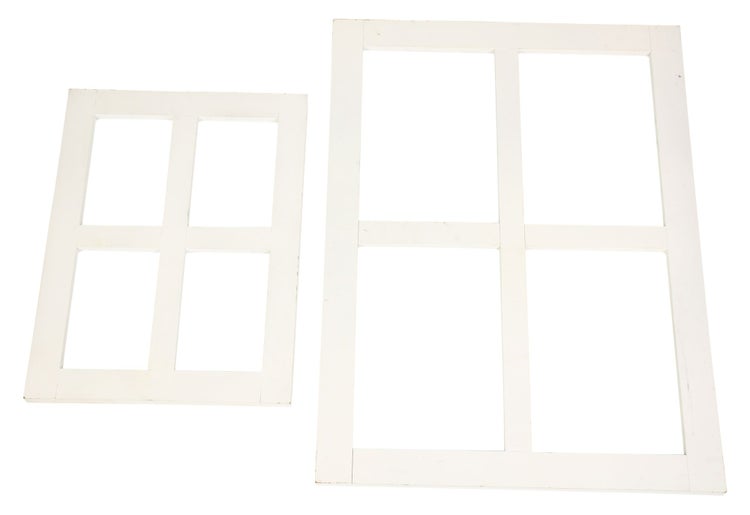FRANK FLECHTWAREN | Dekofenster Shabby, 2er Set, HOLZ, 30 x 1,5 x 40 cm, 45 x 1,5 x 60 cm