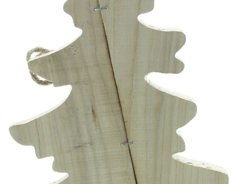 FRANK FLECHTWAREN | Holzdeko Branded Tree, 21 x 5,5 x 37 cm , TANNE, PAPPEL, JUTE,