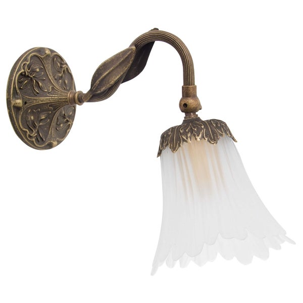 Wandleuchte mit floralem Dekor und Lampenschirm