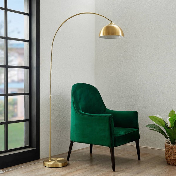 Lindby Stehlampe (Bogenleuchte) Lennart (Modern) in Gold / Messing aus Metall (1 flammig, E27) - Bogenlampe Stehleuchte Floor Lamp Standleuchte Wohnzimmerlampe Wohnzimmerleuchte