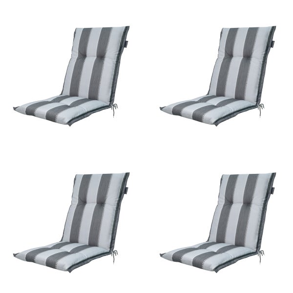 Gartenstuhlauflage Low Back Banda grau - Ca. 105x50 cm - 4er-Set