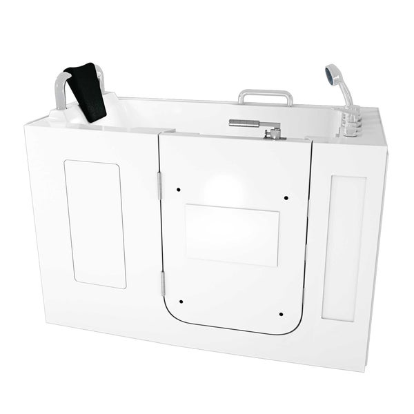 Begehbare Badewanne mit Tür, Armatur und Duschkopf