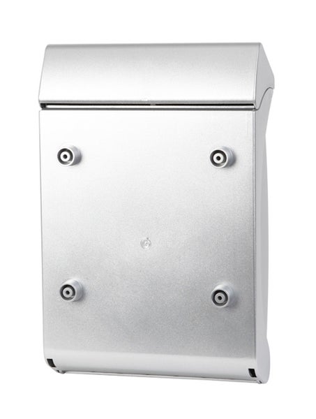 PROREGAL Funktionaler Design- Wandbriefkasten Aus Kunststoff 18,7 Liter HxBxT 42 x 13 x 27 Einwurfsöffnung 26,1 x 3,9 cm Silber