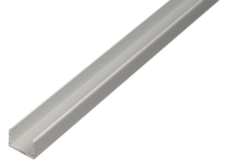 Ein U-Profil aus Aluminium als stabiles Konstruktionselement für Heimwerkerprojekte.
