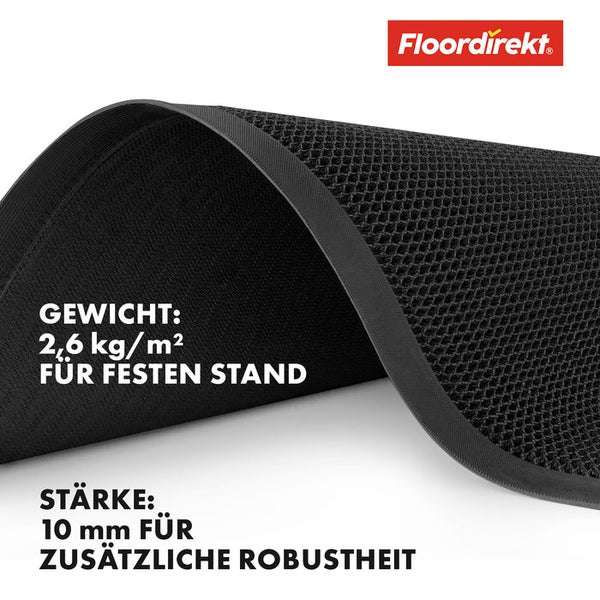 FLOORDIREKT Fußmatte Imperial 1000 - Innovatives 3D-Netz zur effektiven Filterung - Schwarz - 90 x 150 cm