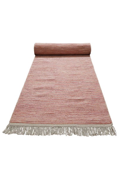 Kelim Teppich Rot Beige meliert aus Wolle Amélie Green Looop 80x300 cm