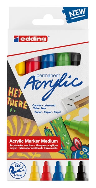 Edding Acrylmarker Acrylic 5100 Mittel 5er Set