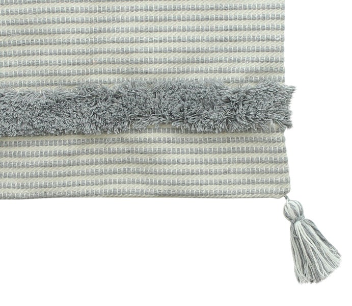 FRANK FLECHTWAREN | Kissenhülle Stripes mit Quasten, BAUMWOLLE, POLYESTER, 45 x 45 cm