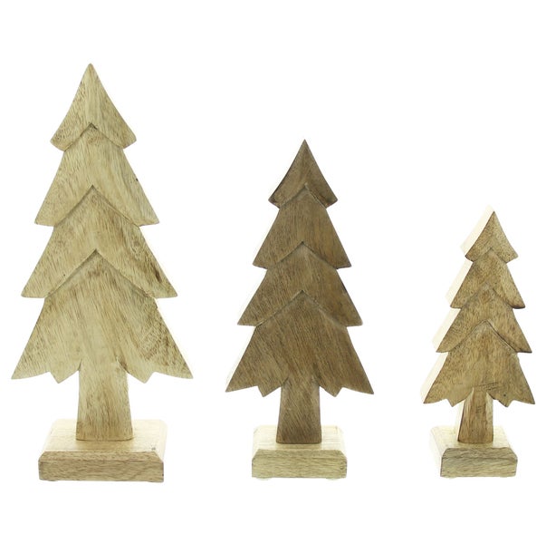 Dekorative Holzbäume für die Weihnachtszeit, 3er-Set