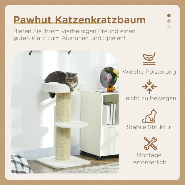 Pawhut Katzenkratzbaum mit Katze auf Plattform