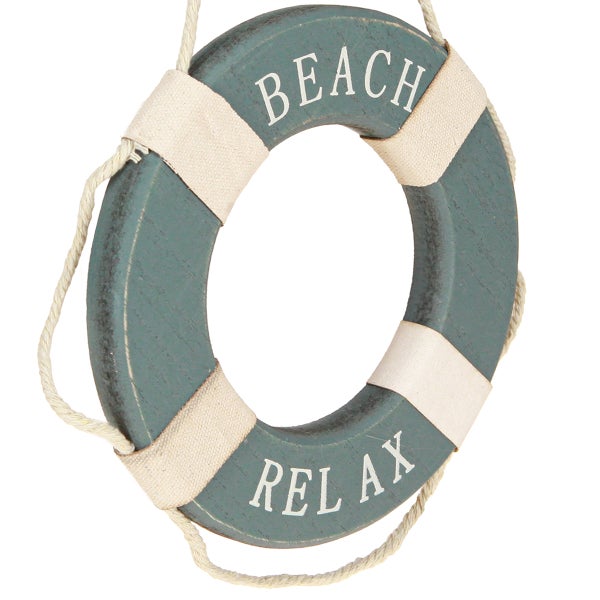 Dekorativer Rettungsring mit der Aufschrift Beach Relax