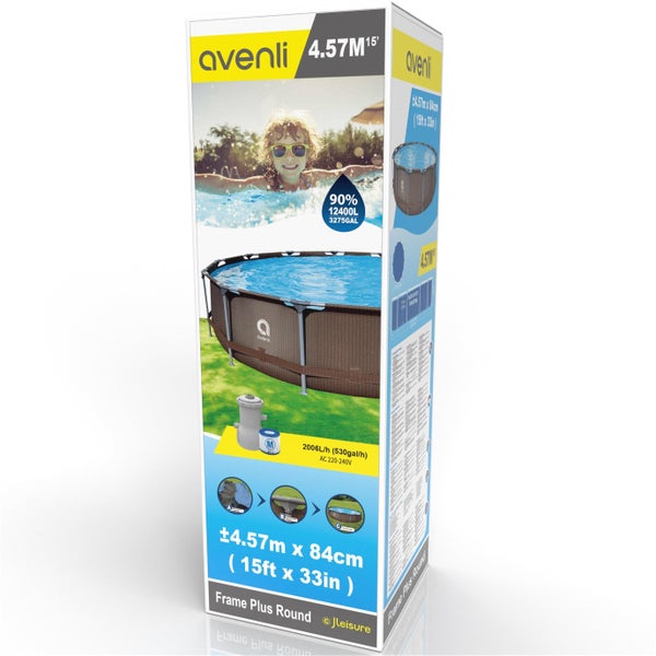 Avenli Frame Plus Round Pool, 4,57 Meter mal 84 Zentimeter, Produktverpackung