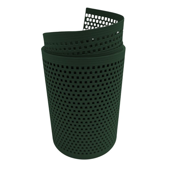 Grünes Drainagerohr aus Kunststoff mit quadratischen Löchern