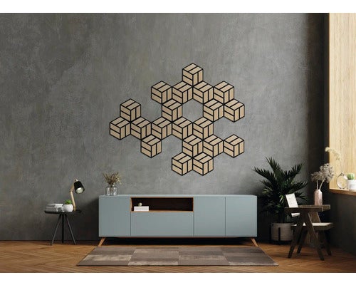 Akustikpaneel Hexagon Eiche 2 Stück