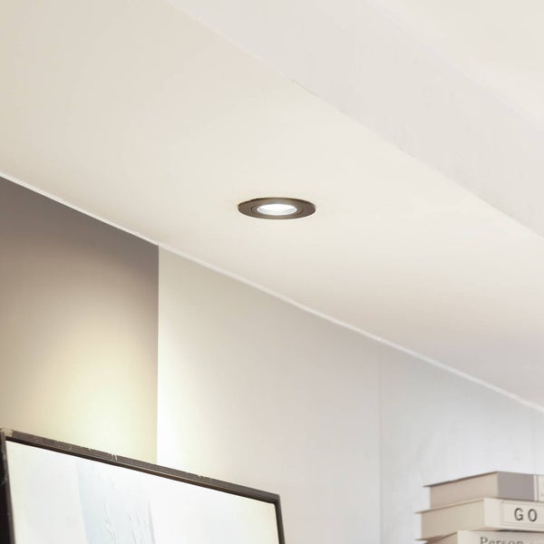 Arcchio Einbaustrahler Zyron (Modern) in Schwarz aus Aluminium (1 flammig, GU10) - HV-Einbaustrahler Einbauleuchte Wohnzimmerleuchte