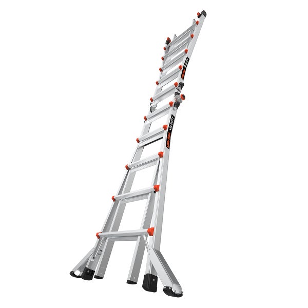Little Giant Velocity Mehrzweckleiter aus Aluminium, ausfahrbar und standsicher für verschiedene Arbeitshöhen.