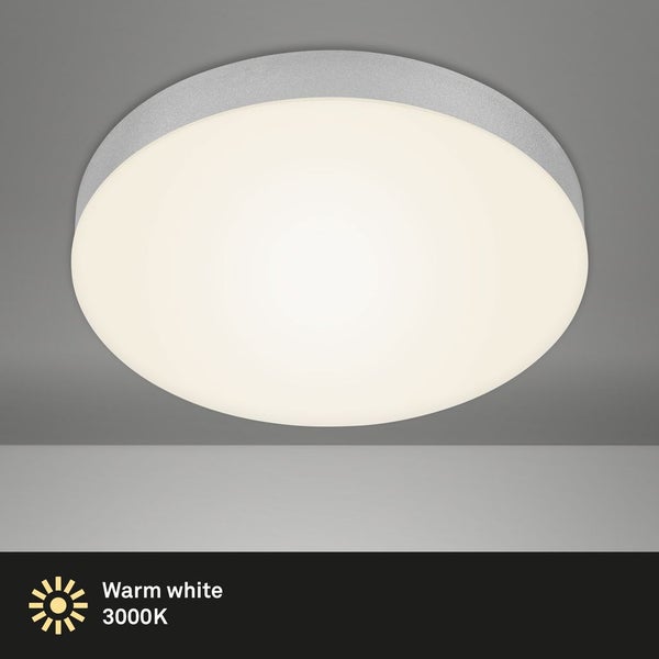 LED Aufbauleuchte Rahmenlos IP20 21W silber Metall-Kunststoff Ø 27,8 cm Briloner