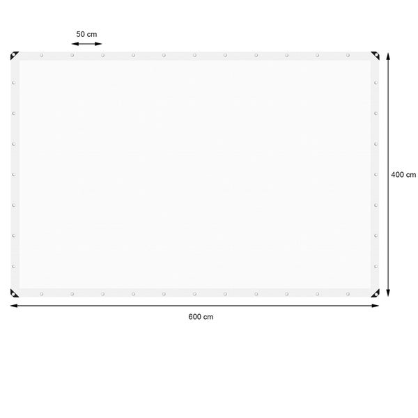 ECD Germany Abdeckplane Gewebeplane mit Ösen 4x6 m 24m² 180g/m² Weiß aus Polyethylen Schimmelresistent Wasserdicht Reißfest Schutzplane Bootsplane Gartenplane Holzplane Plane für Gartenmöbel Pool Auto