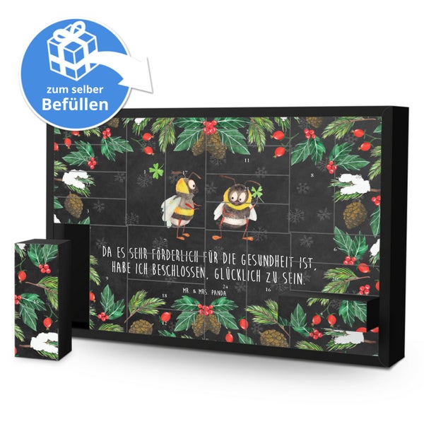 Mr. & Mrs. Panda Befüllbarer Adventskalender Hummeln Kleeblatt - Schwarz