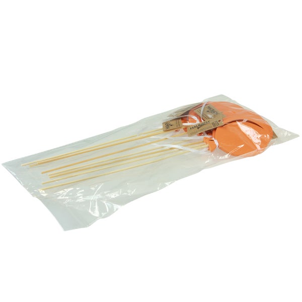 Dekorationsstecker Kürbis mit Holzstäben im Folienbeutel