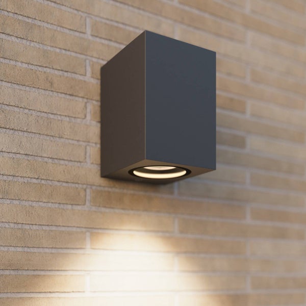 Lucande Wandleuchte außen Xava (Modern) in Schwarz aus Aluminium (1 flammig, GU10) - Außenwandleuchten Wandlampe Led Außenlampe Outdoor für Außenwand/Hauswand Haus Terrasse & Balkon