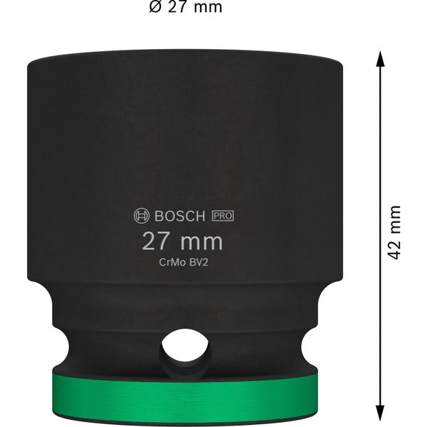 Bosch Pro Steckschlüssel, 27 Millimeter, Chrom-Molybdän