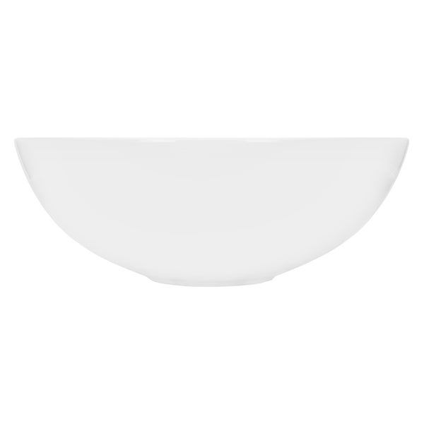 ECD Germany Waschbecken Waschtisch Ø 400 x 147 mm aus Keramik Rund Weiß - Aufsatzbecken Aufsatzwaschbecken Handwaschbecken Aufsatzwaschtisch Spülbecken Becken Wasserfall Waschschale Waschschüssel