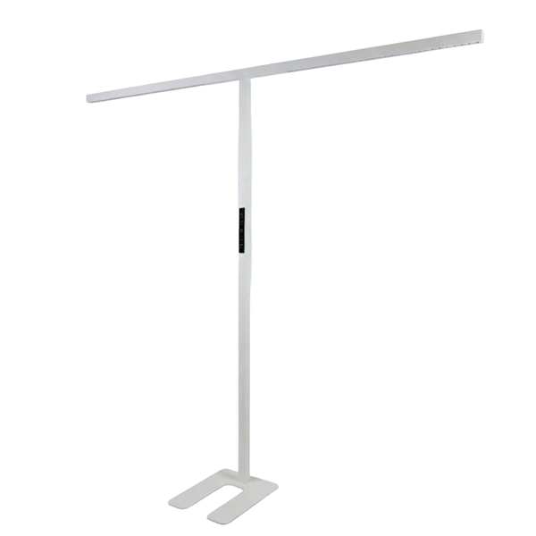 Weiße Stehlampe mit LED-Leuchte